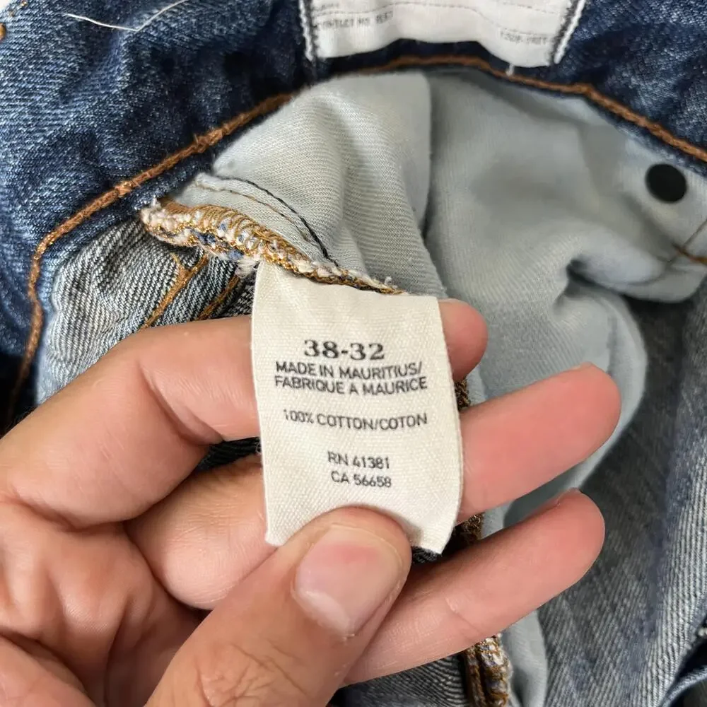 Denim & Supply Ralph Lauren Slouch Jeans Mens 38x32 Blue Distressed Straight